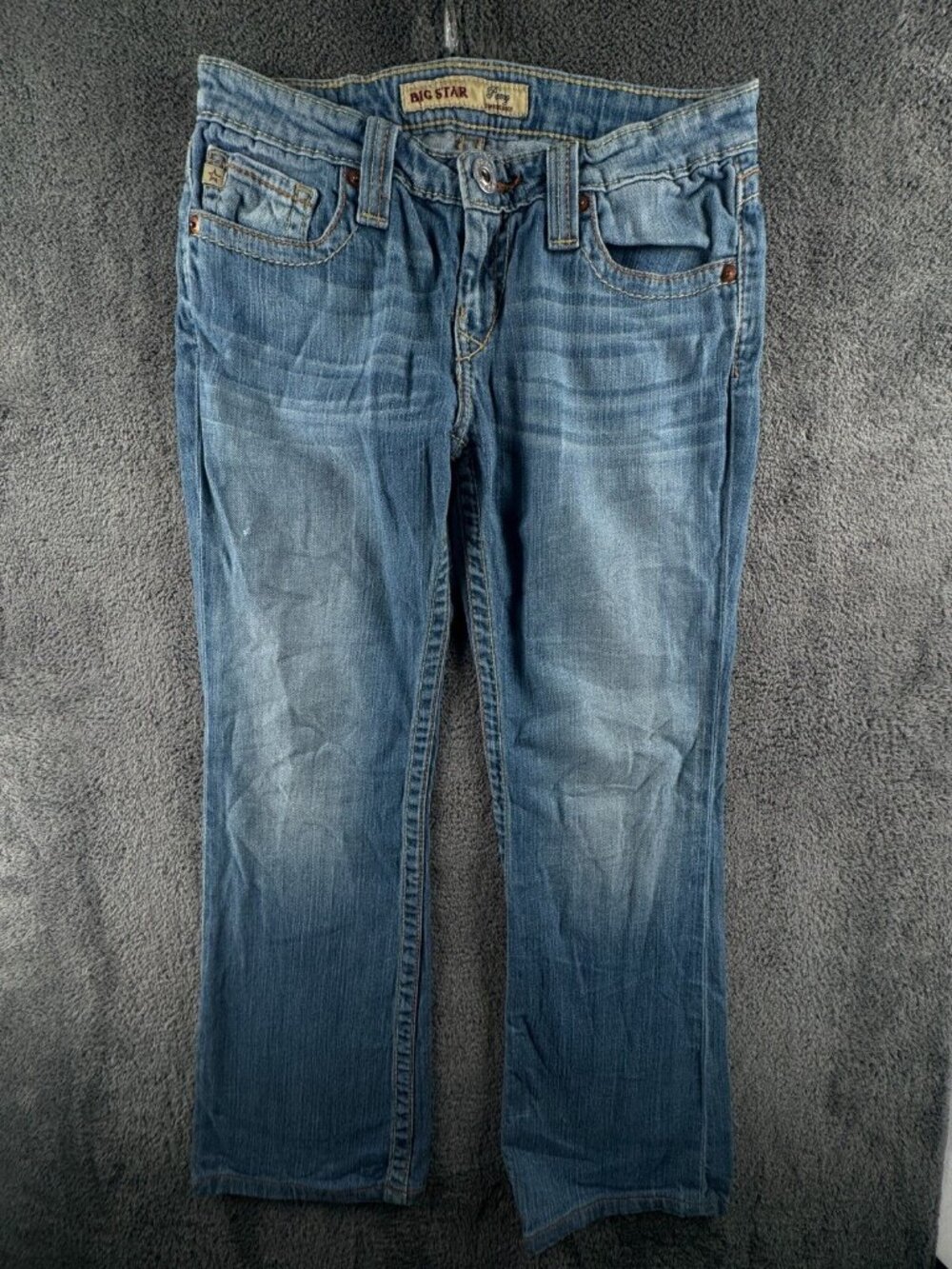 Big Star Remy Low Rise Boot Denim Jeans Women Blue 28R Cotton Stretch Adult